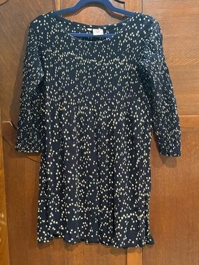 Women's Black Dress with Cream Star Print